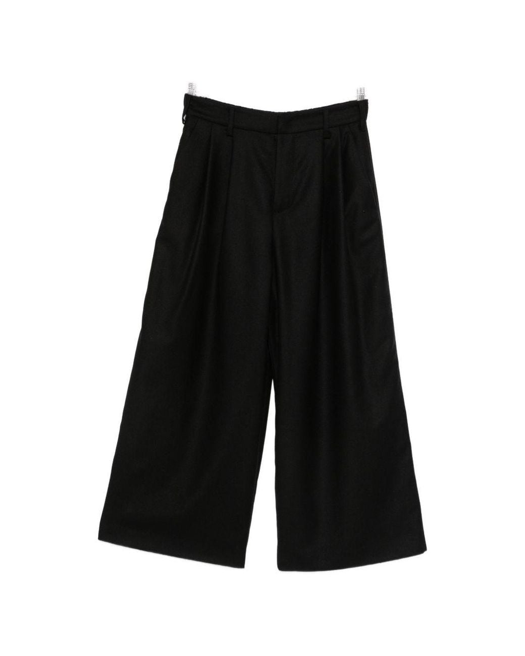 Susanne Bommer Black Wool Wide-Leg Trousers