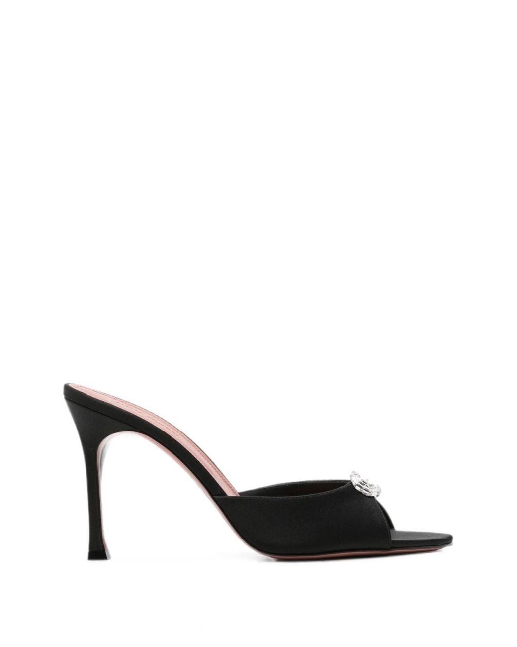 AMINA MUADDI Black Camelia Heel Mules