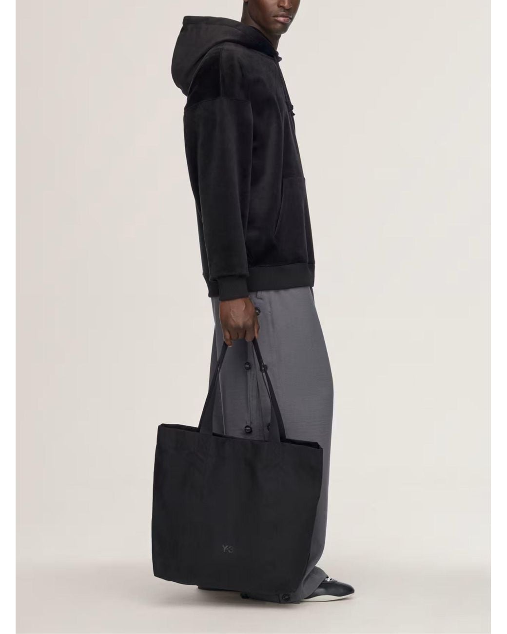 Y-3 Black Nylon Tote Bag for men