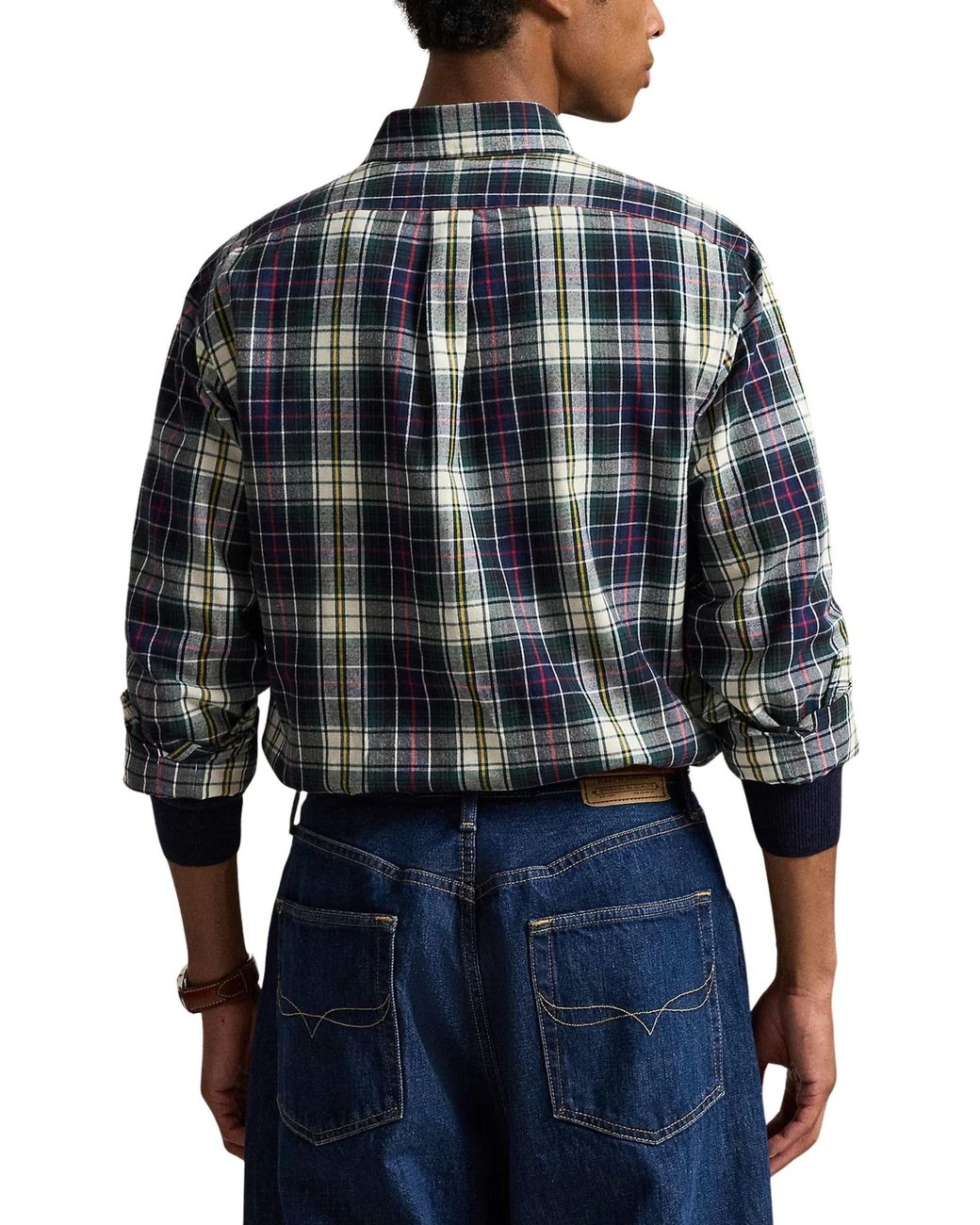 Polo Ralph Lauren Blue Custom Fit Plaid Brushed Oxford Shirt for men