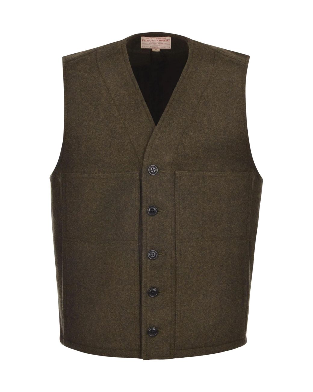 Filson Green Mackinaw Wool Vest for men