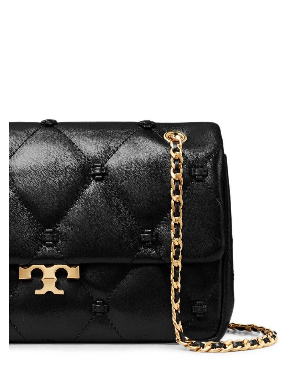 Tory Burch Black Bunny Knot Small Leahter Shoulder Bag