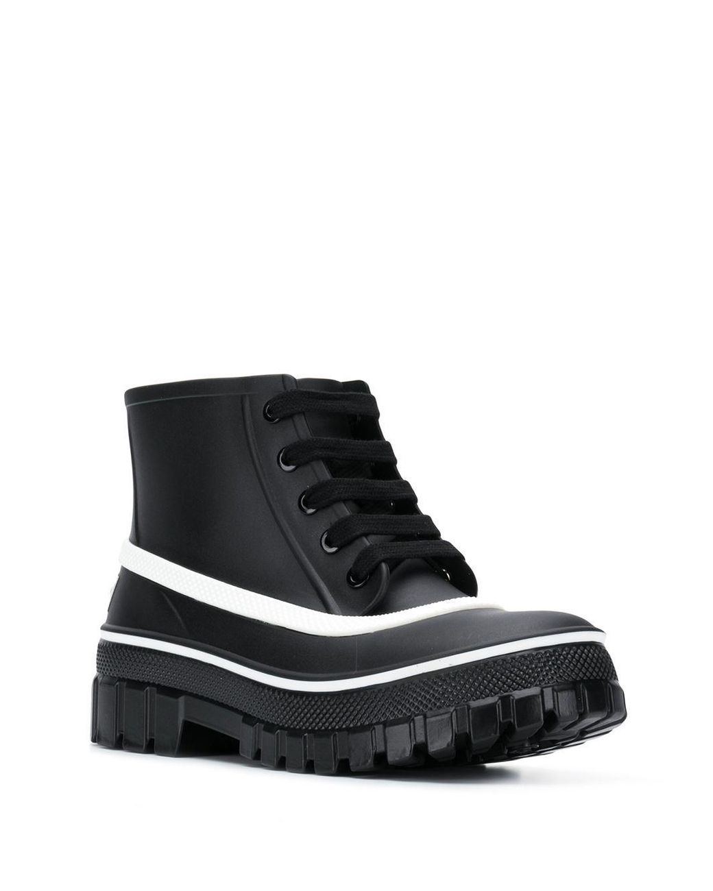 Givenchy Glaston Lace up Rubber Rain Boots in Black Lyst