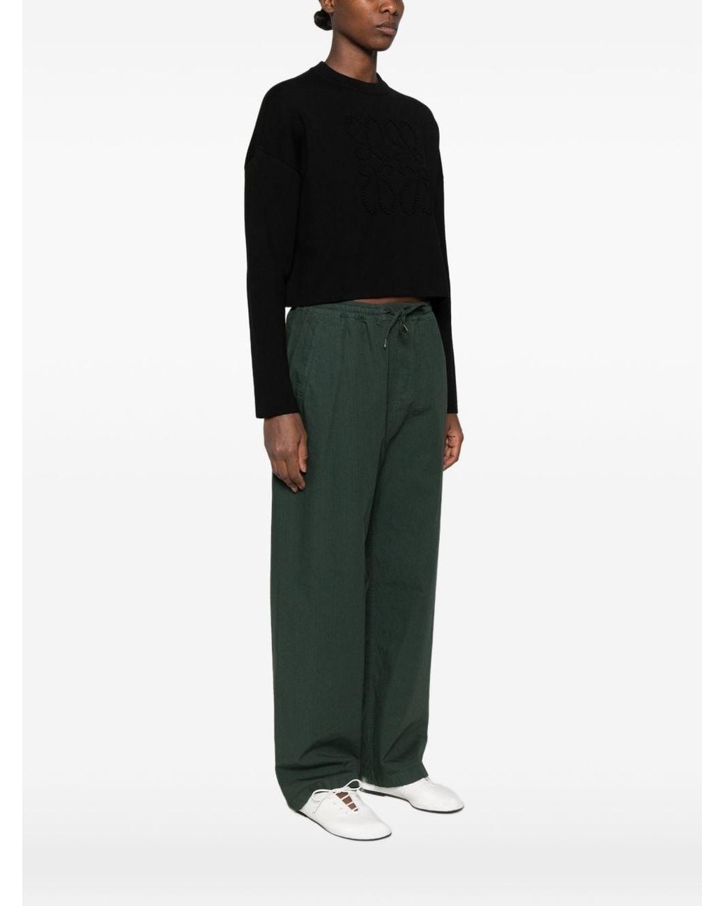Loewe Black Wool Crewneck Sweater