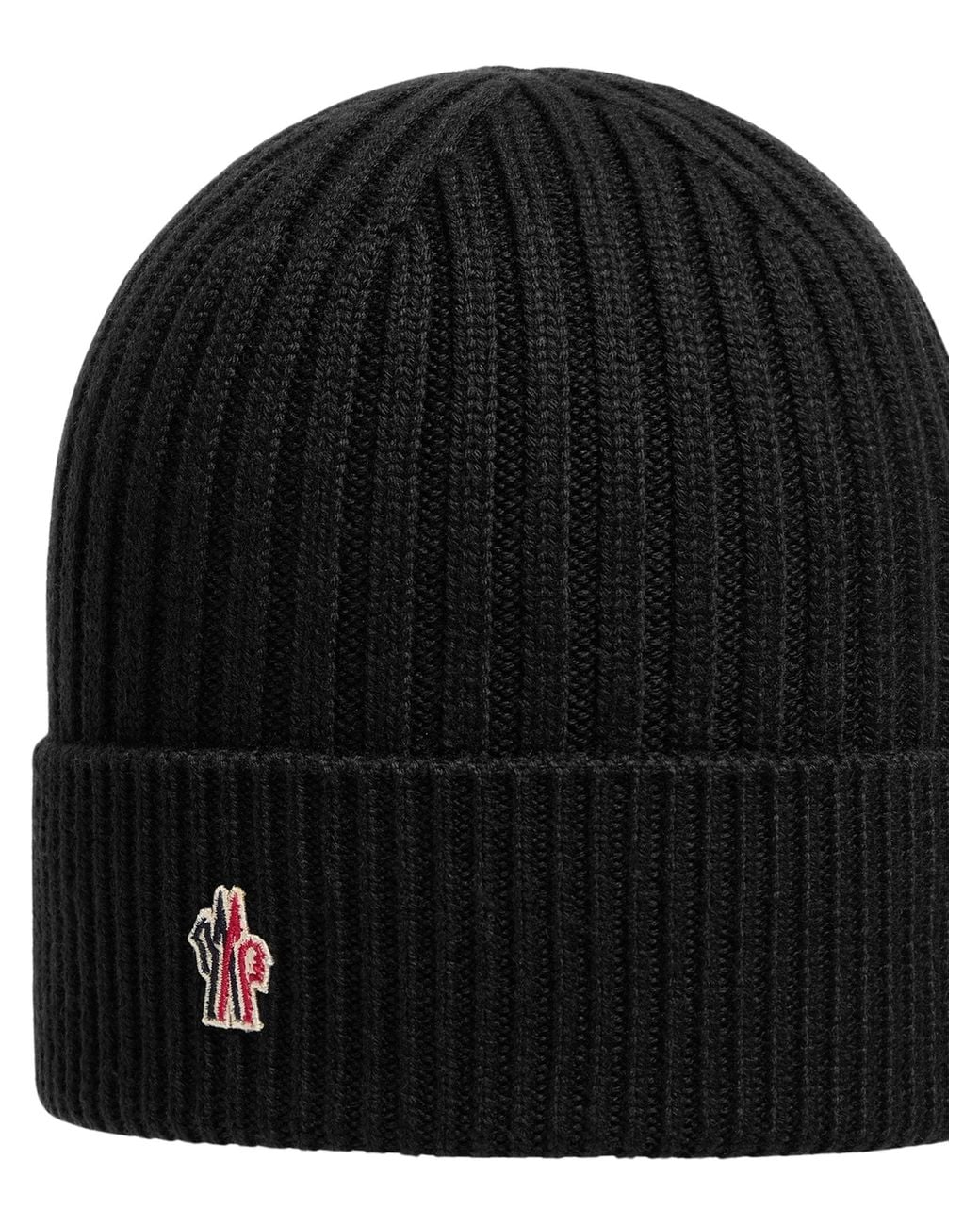 Moncler Black Wool Beanie for men