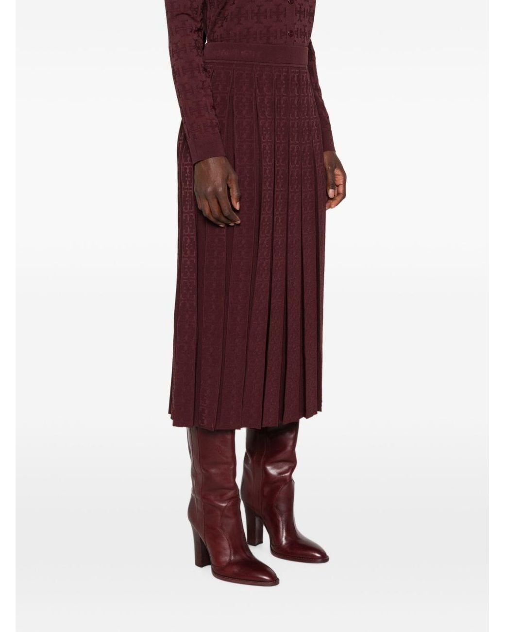 Tory Burch Purple Pleated Long Skirt By