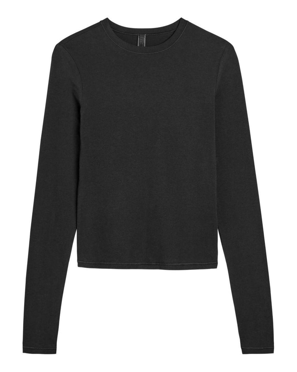 Skims Black Cotton Long-Sleeves T-Shirt
