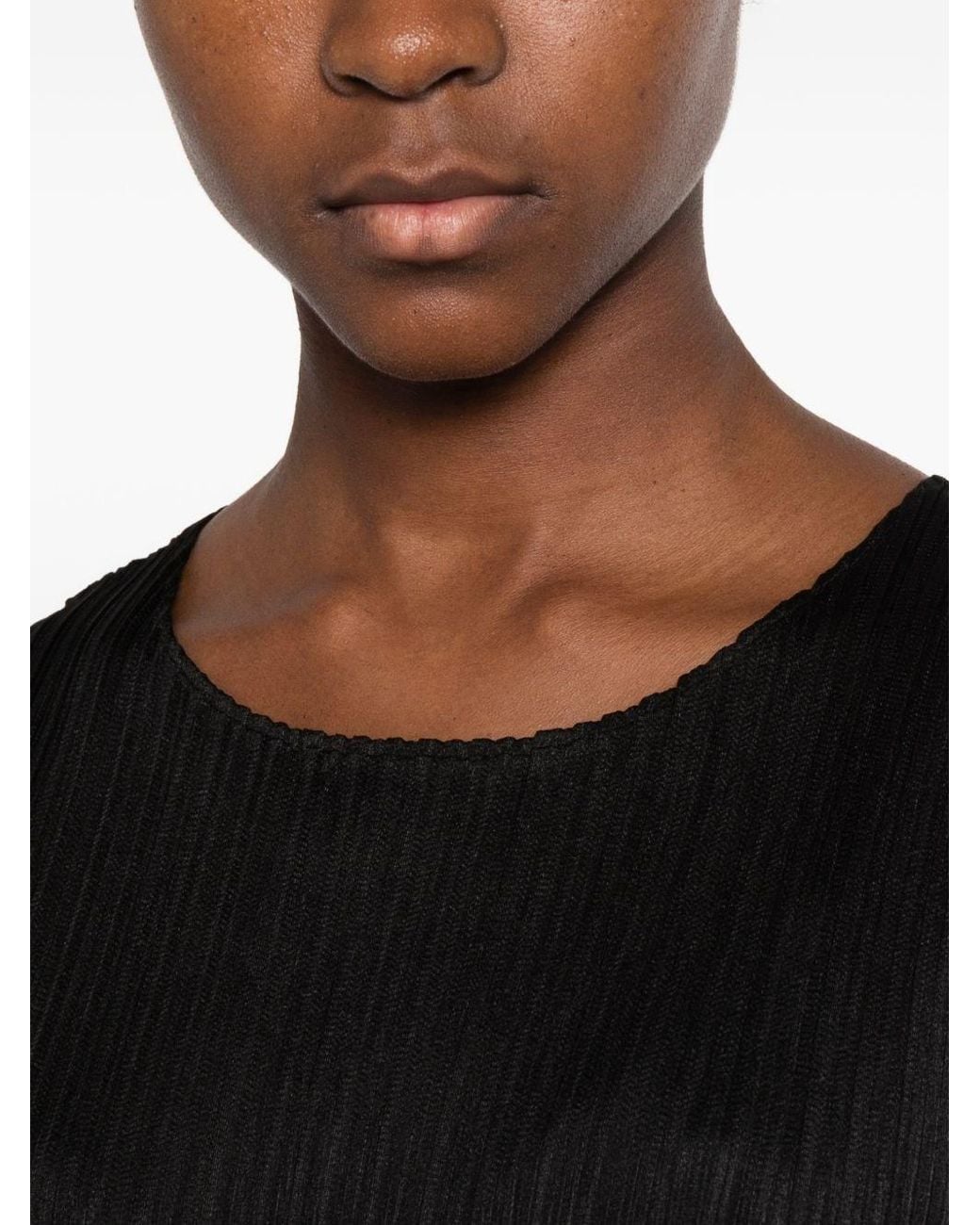 Pleats Please Issey Miyake Black Pleated Long Dress