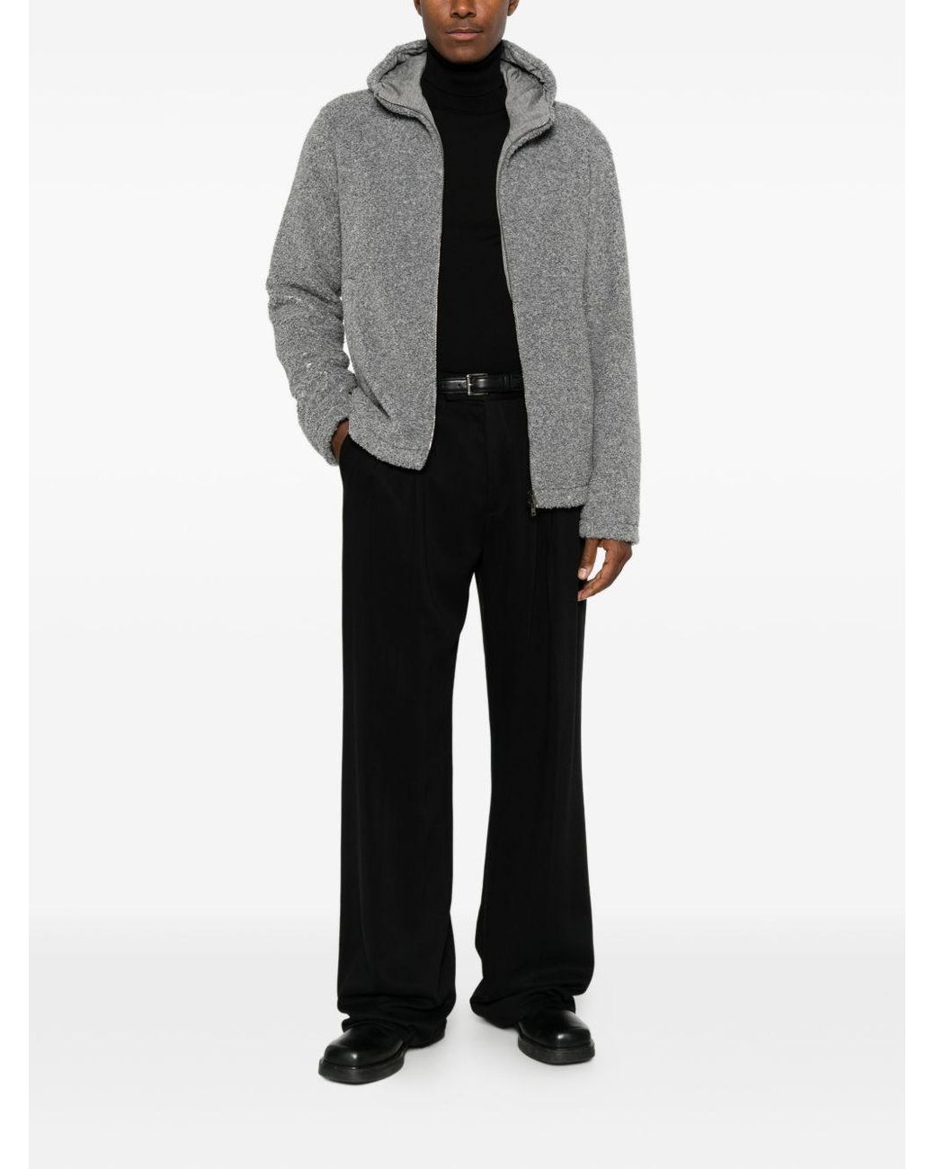 Herno Gray Fleece Blouson Jacket for men