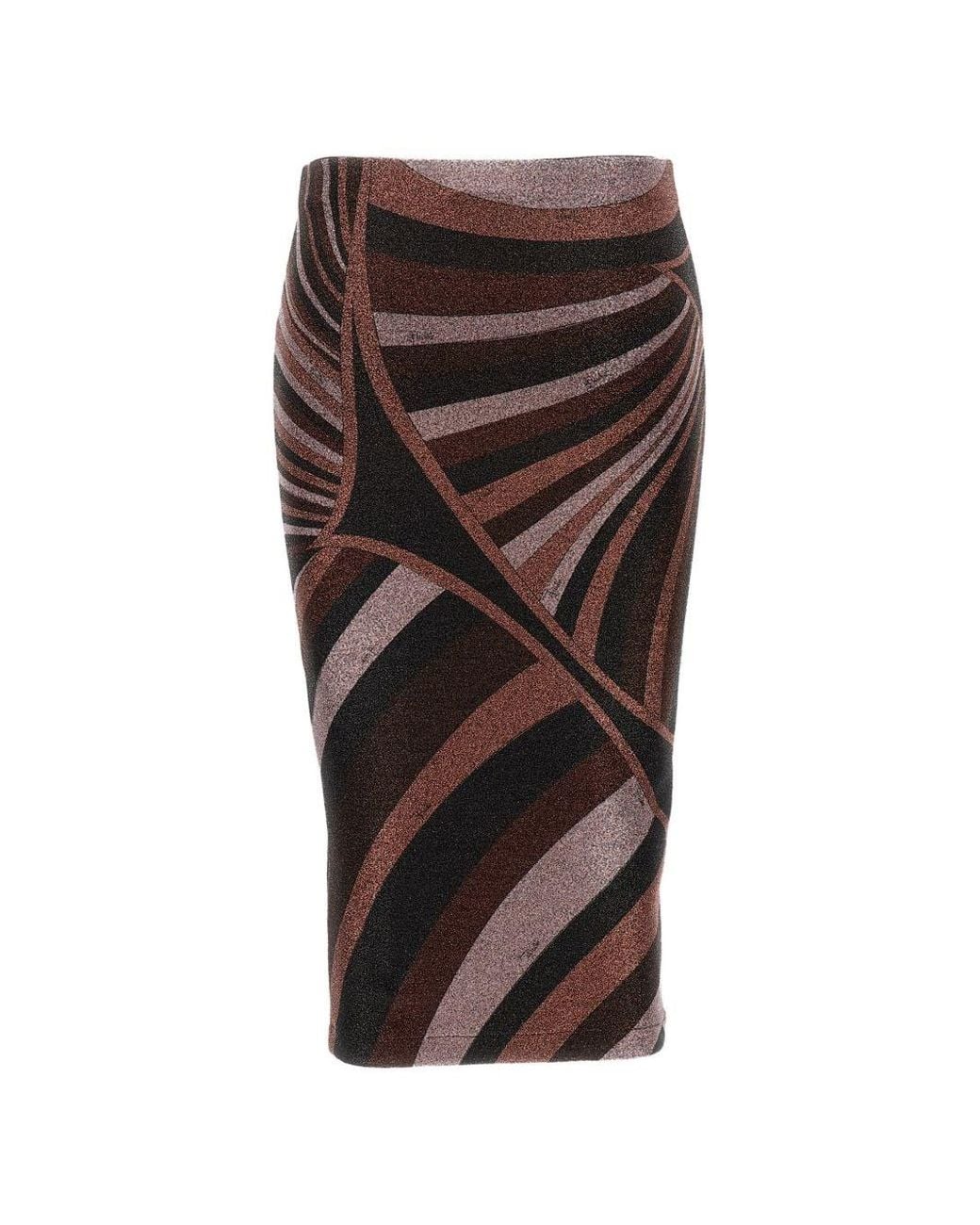Emilio Pucci Brown Printed Midi Skirt