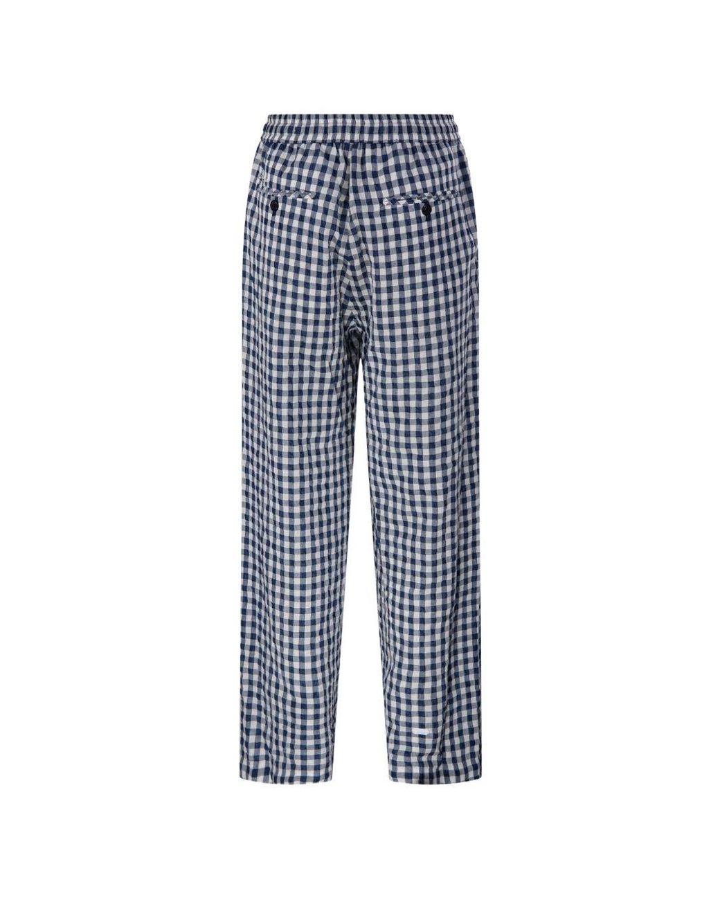 DUNST Blue Checked Pajama Trousers