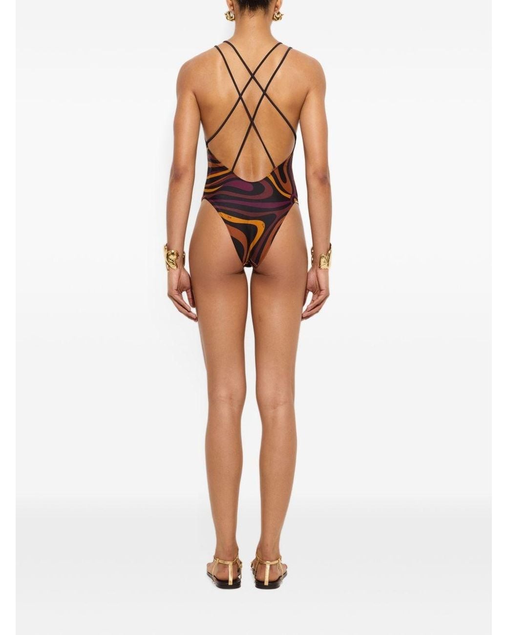 Emilio Pucci Brown One-Piece Swimsuit