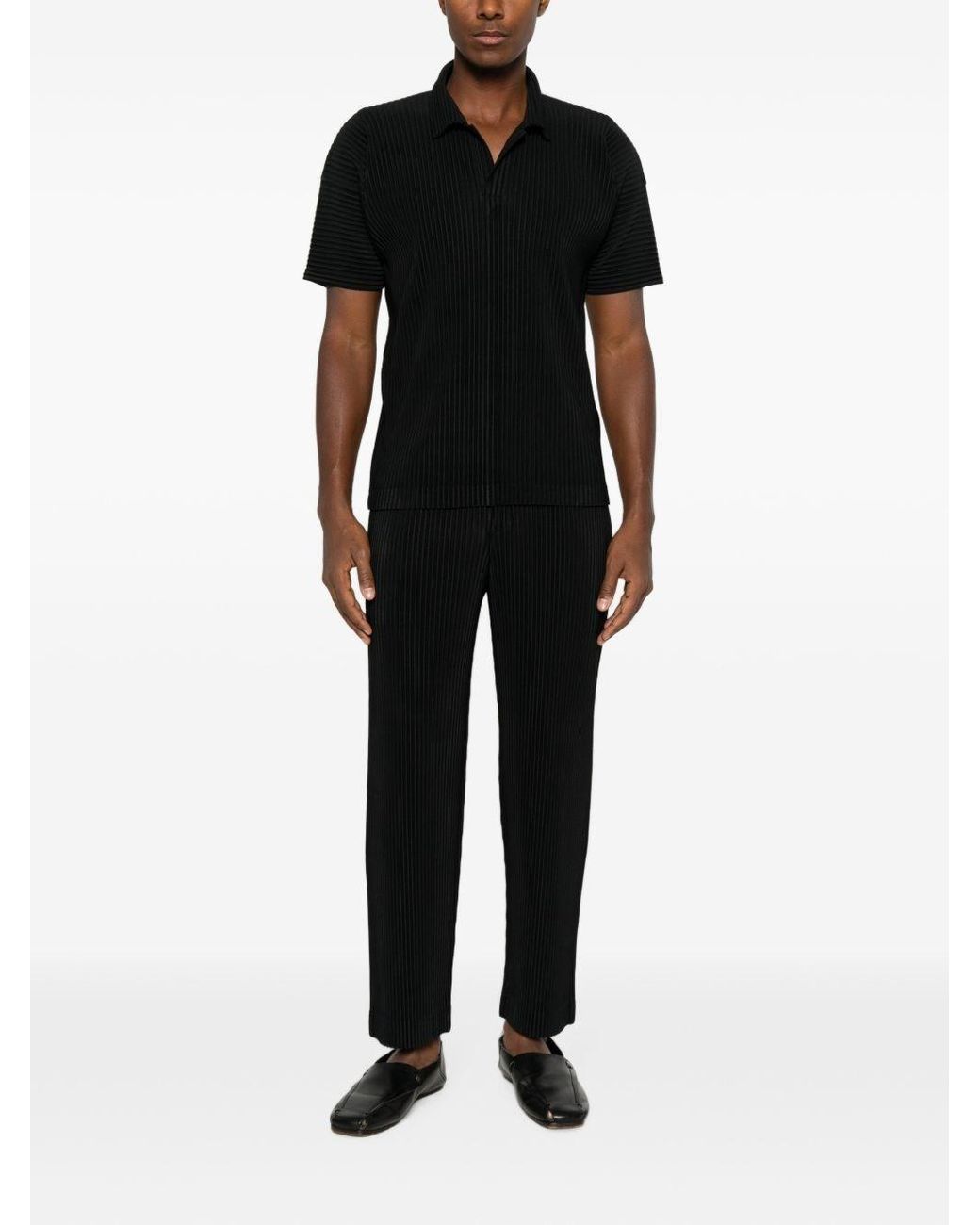 Homme Plissé Issey Miyake Black Pleated Trousers for men