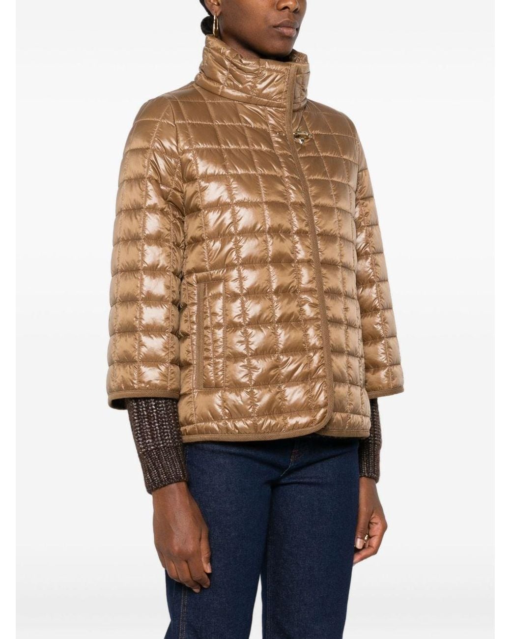 Fay Natural Nylon Quilted Cape