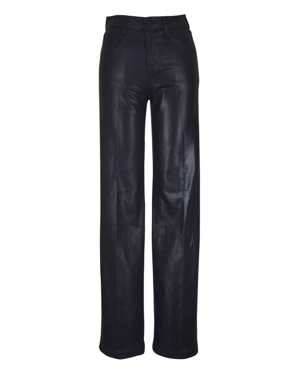 L'Agence Blue Stretch Denim Coated Jeans