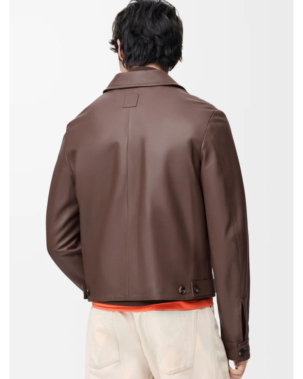 Loewe Brown Leather Jacket for men