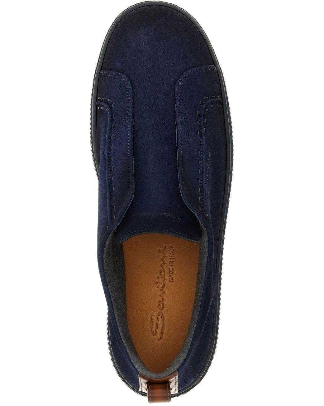 Santoni Blue Victory Slip-On Sneakers By for men