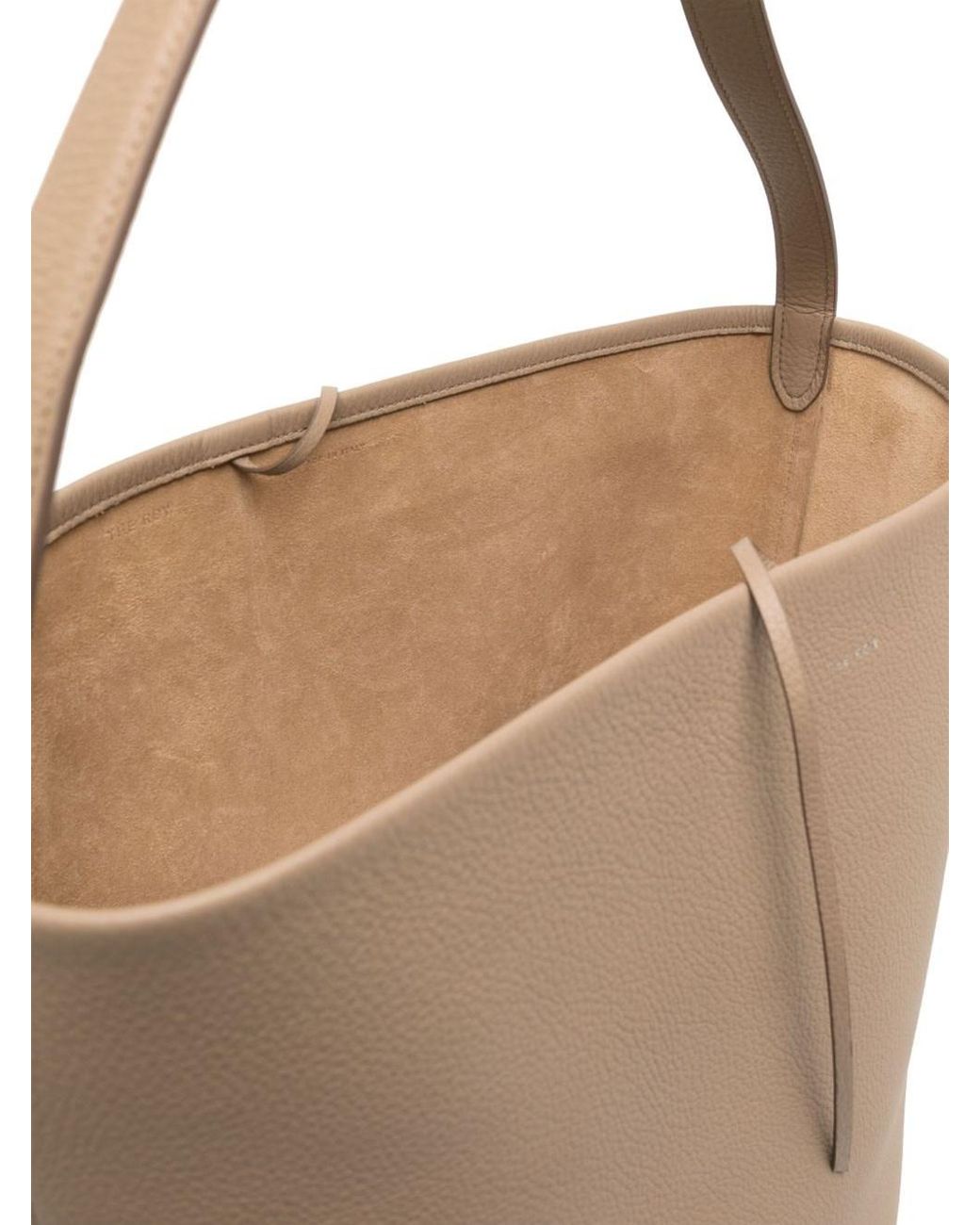 The Row Natural Park Tote Large Leather Shoulder Bag