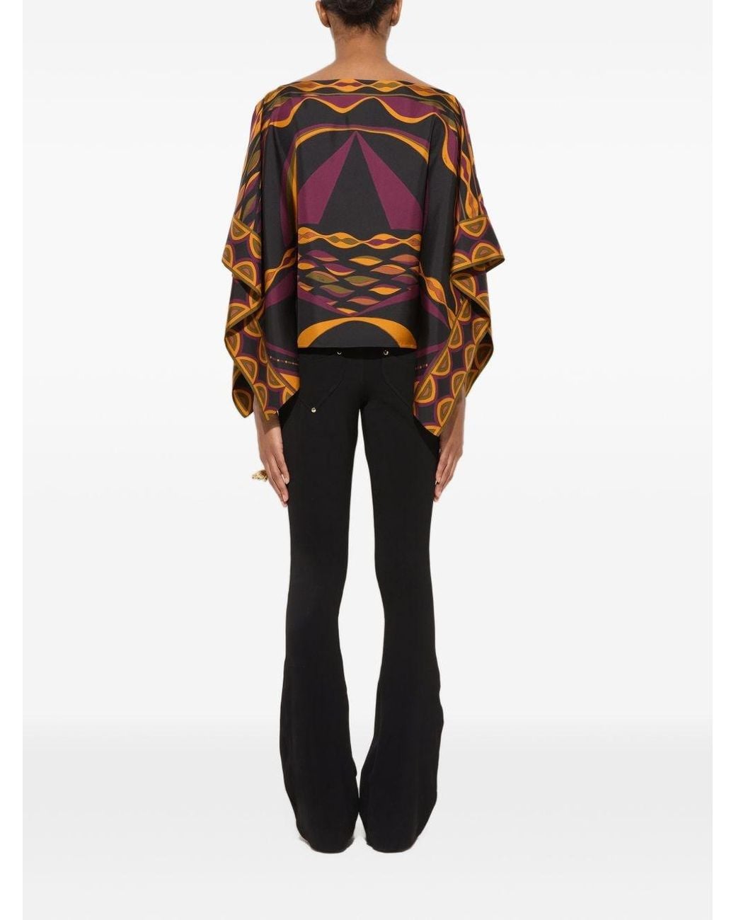Emilio Pucci Red Printed Silk Blouse