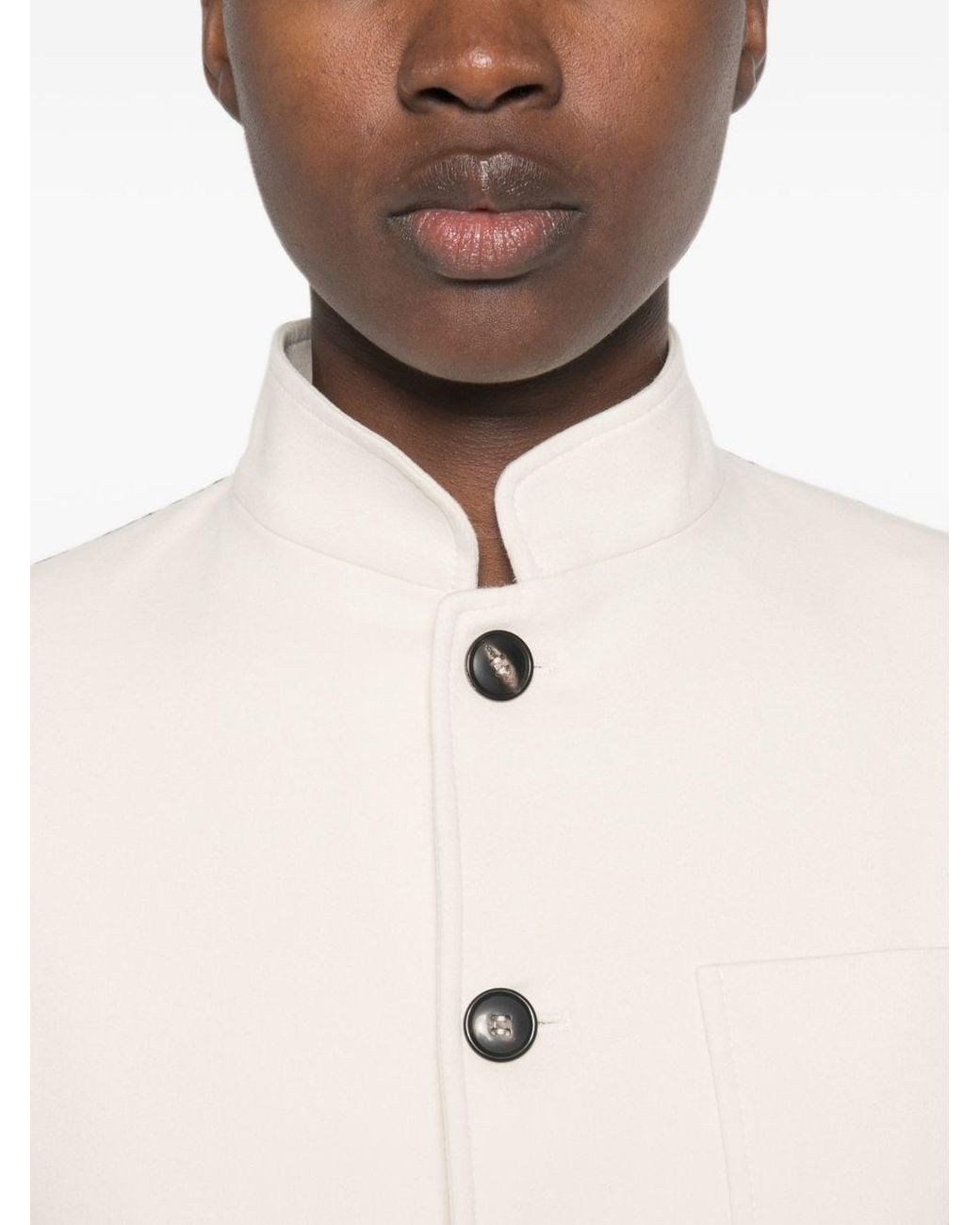 Circolo 1901 White Cotton Slim Fit Jacket