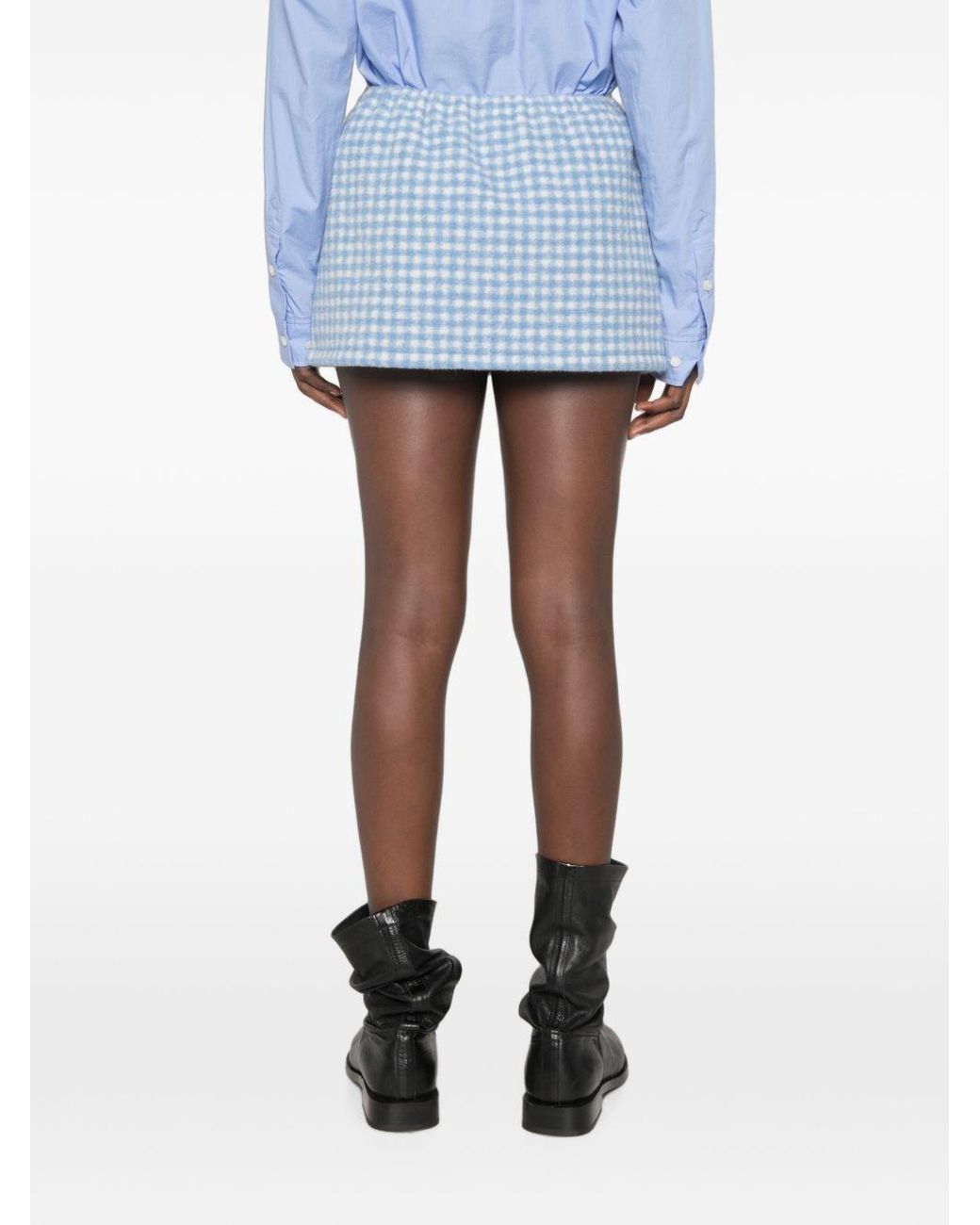 Miu Miu Blue Wool Blend Mini Skirt