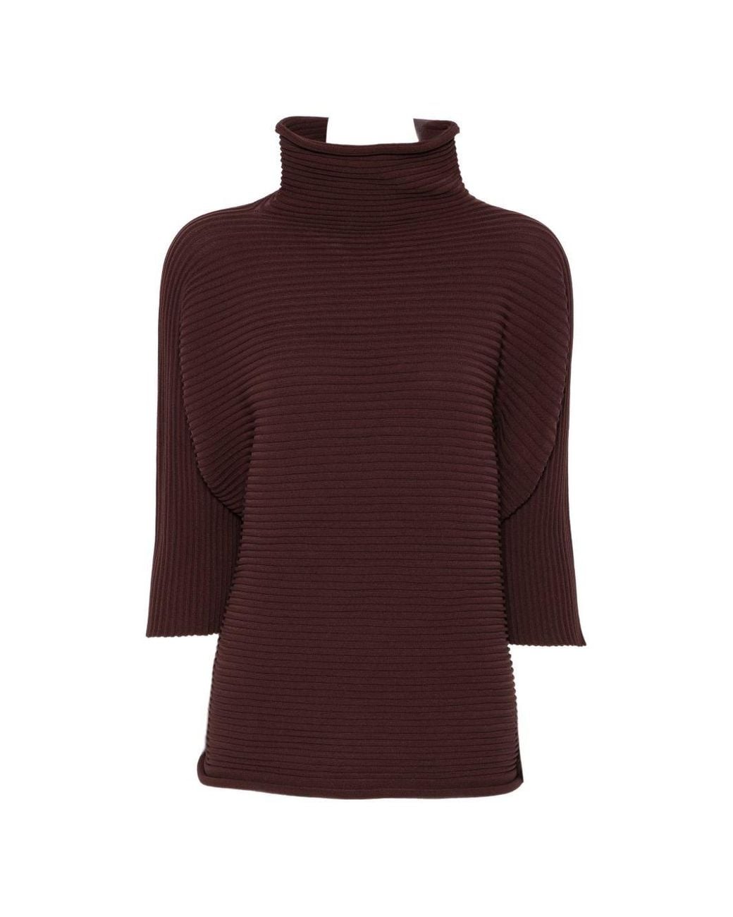 Pleats Please Issey Miyake Purple Pleated High-Neck Top