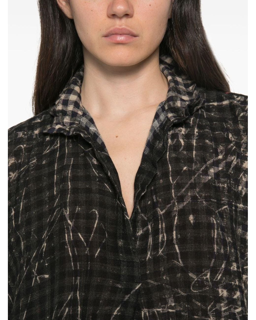 Daniela Gregis Black Printed Silk Shirt