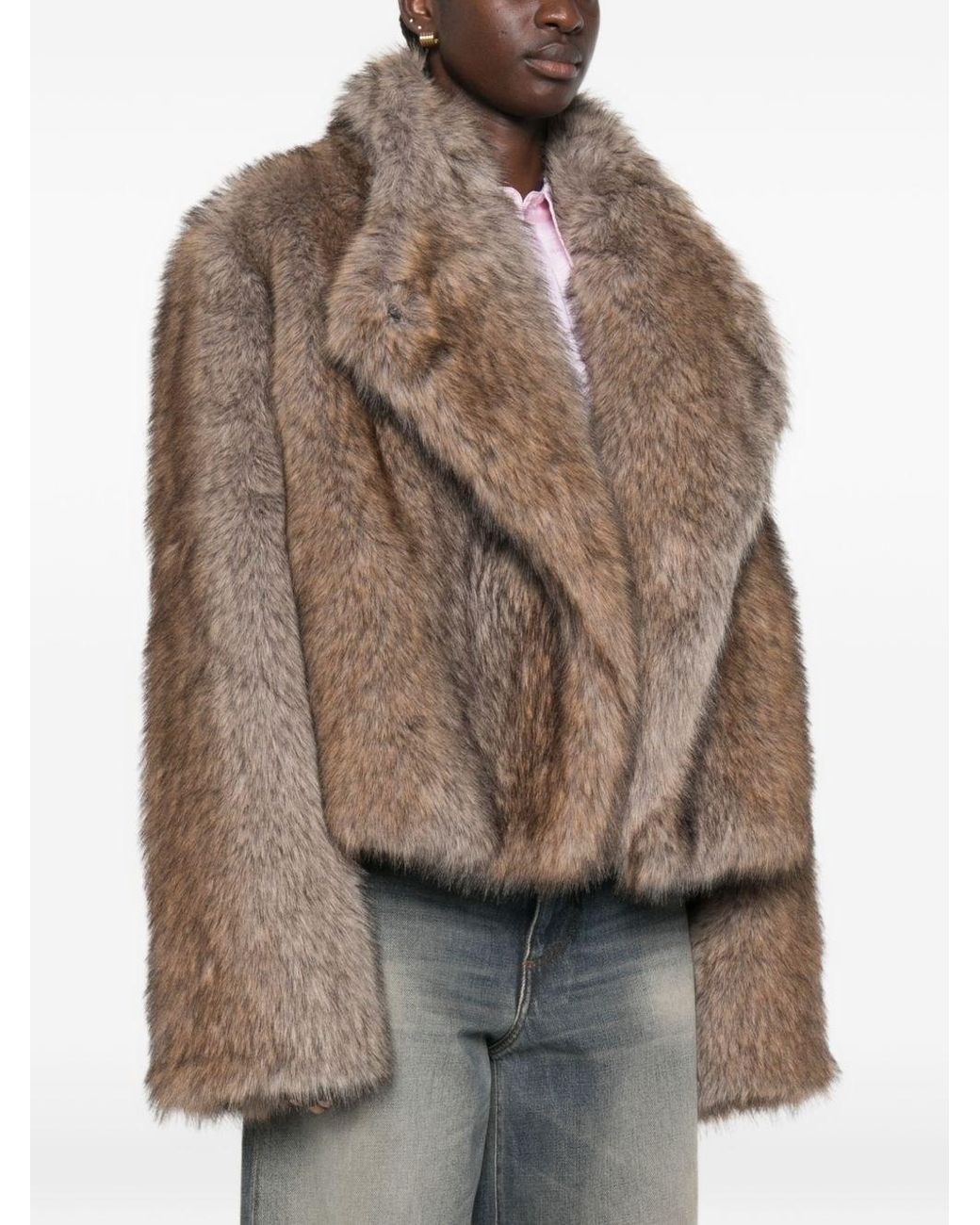 BB COUTURE Brown Brigitte Faux Fur Jacket