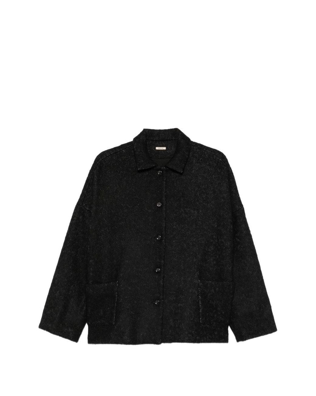 Apuntob Black Cotton And Wool Jacket