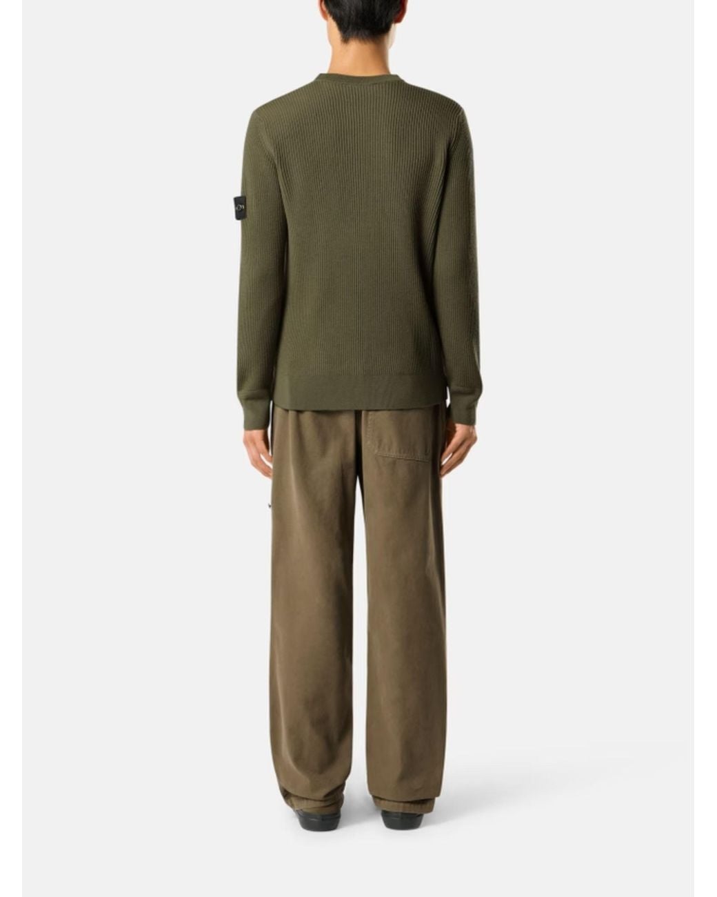 Stone Island Green Wool Sweater for men
