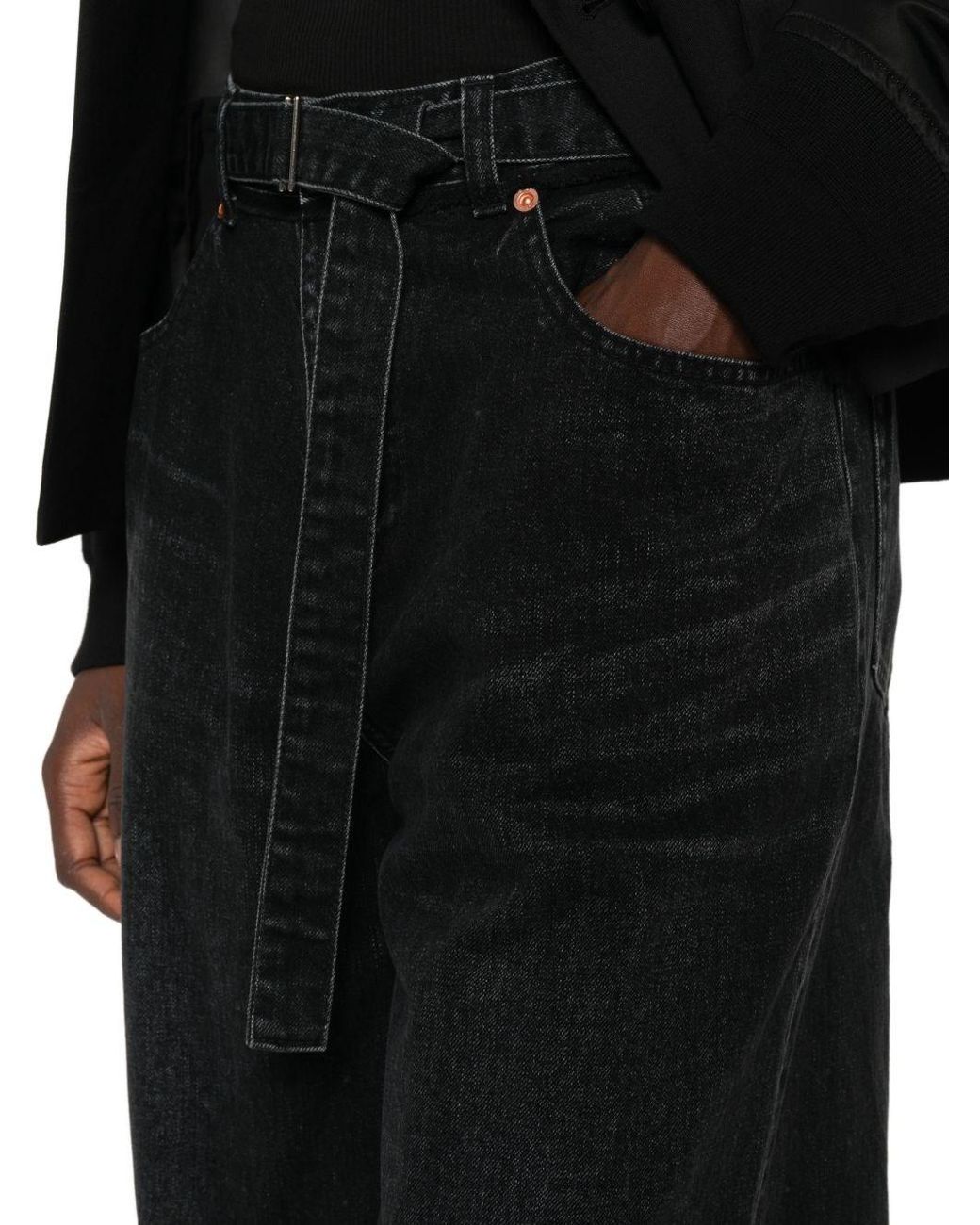 Sacai White Wide-Leg Denim Jeans