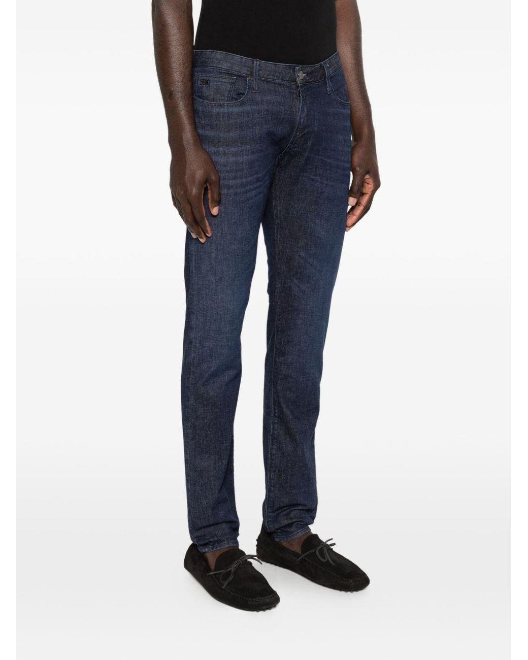 Emporio Armani Blue Slim Denim Jeans for men