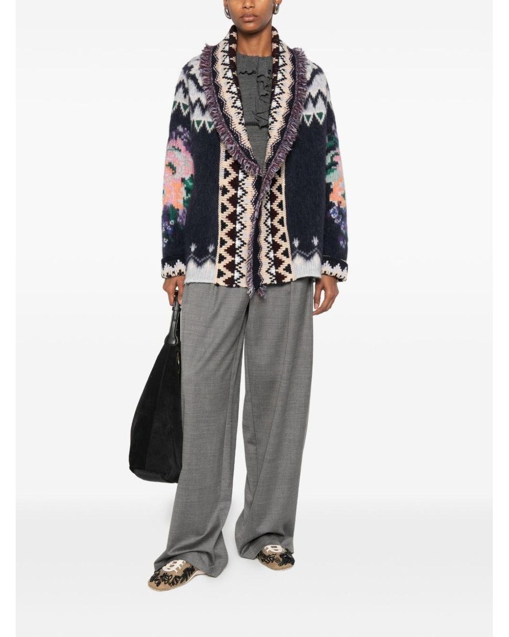 Forte_forte Blue Wool Oversized Cardigan