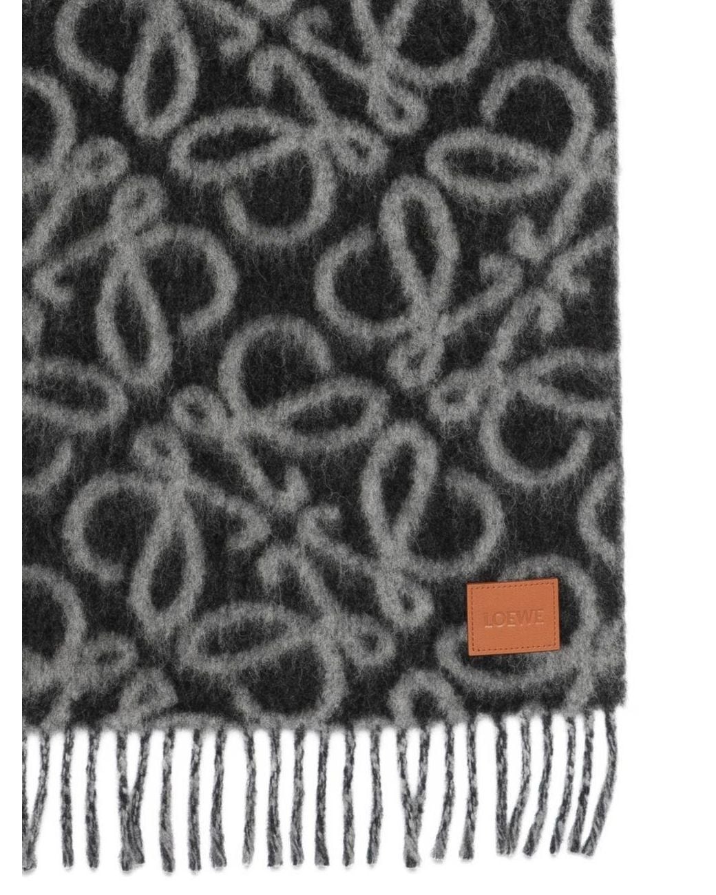 Loewe Black Anagram Wool Scarf for men