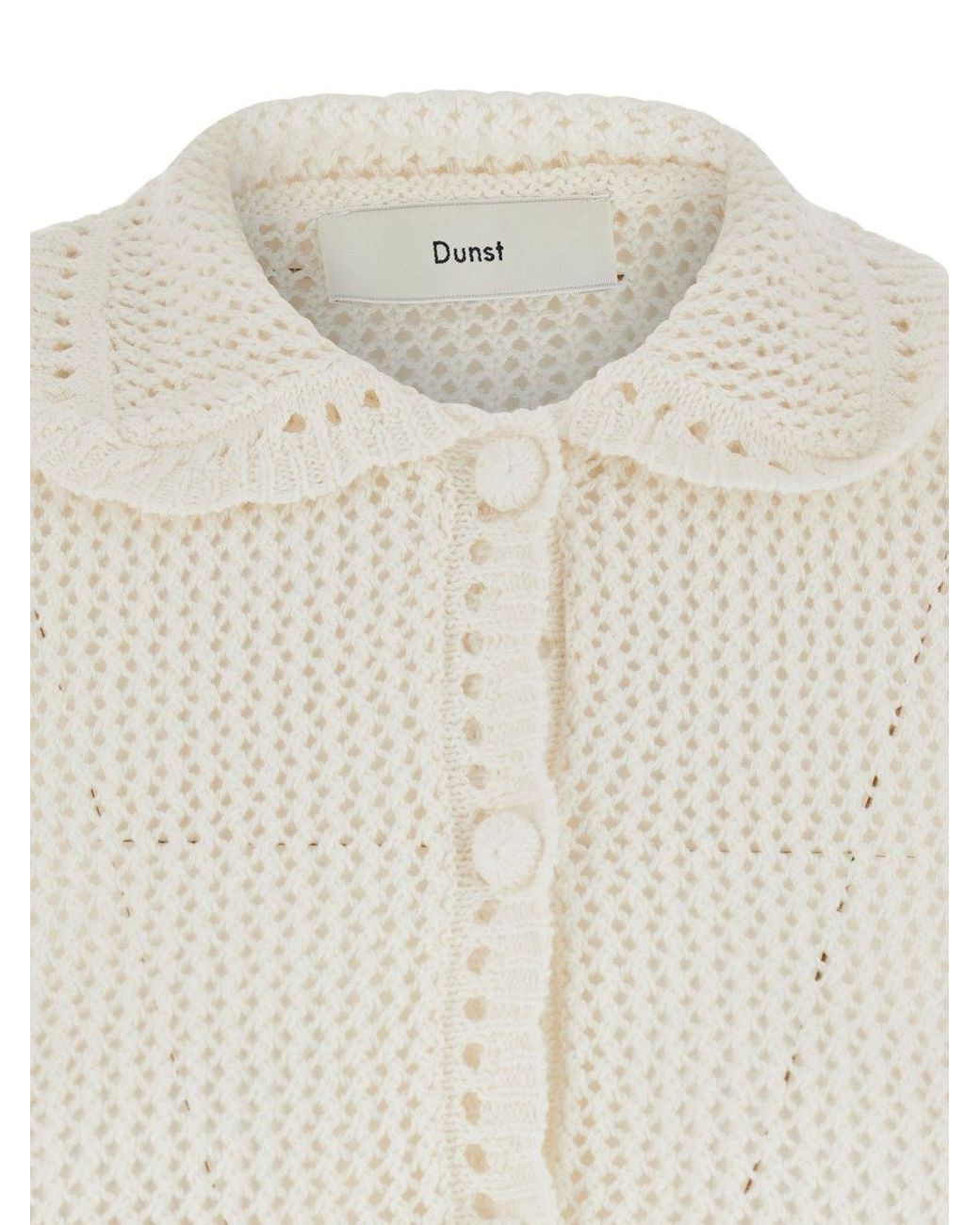 DUNST White Linen And Cotton Blend Cardigan