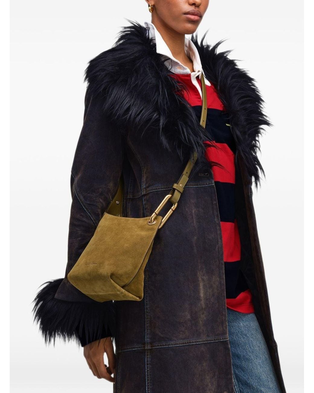 Marc Jacobs Metallic Scene Small Leather Bucket Bag