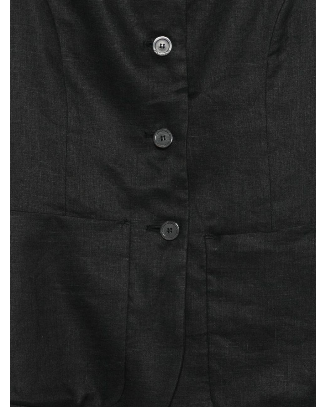 Semicouture Black Glenna Linen Vest