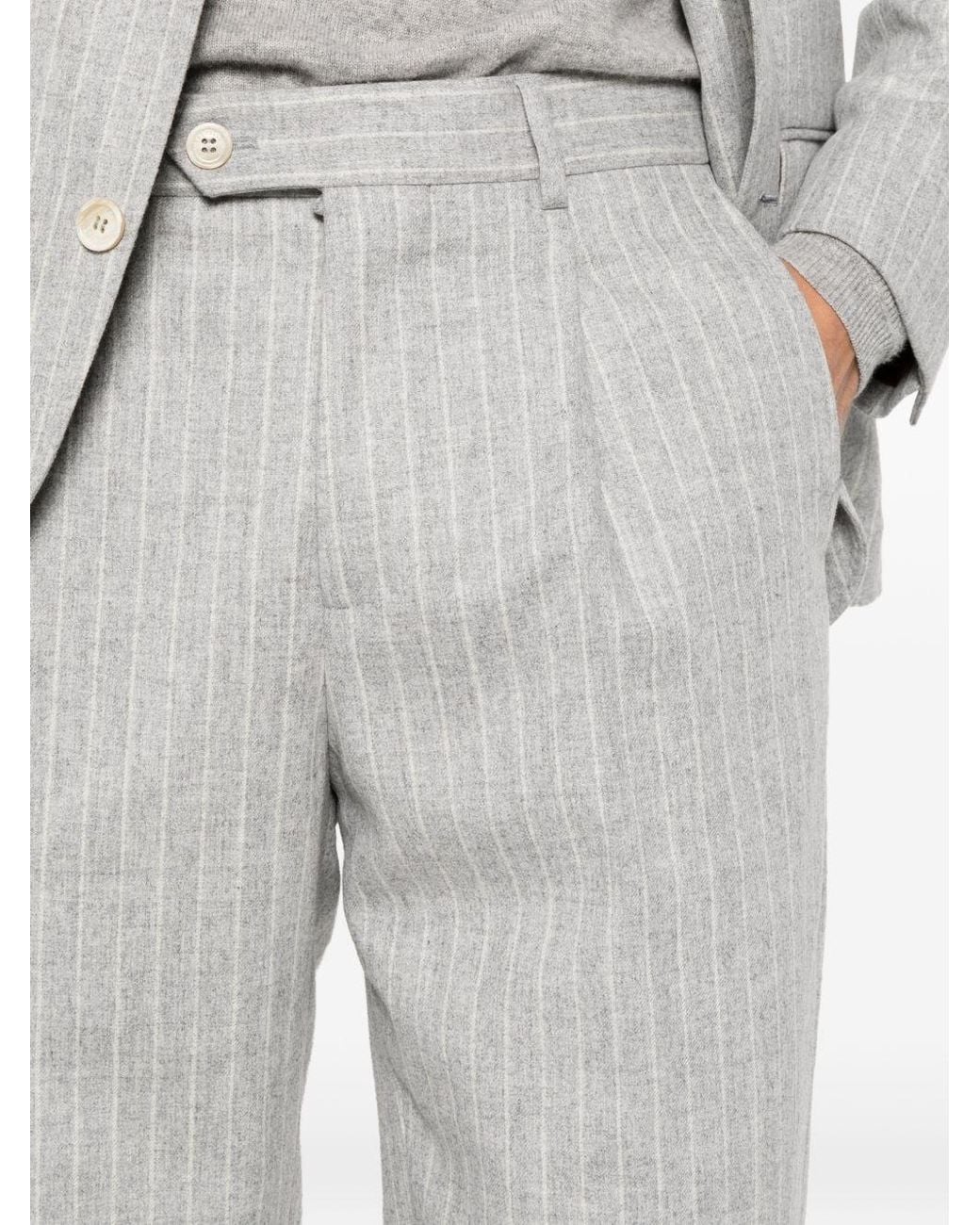Brunello Cucinelli White Wool Single-Breasted Suit for men