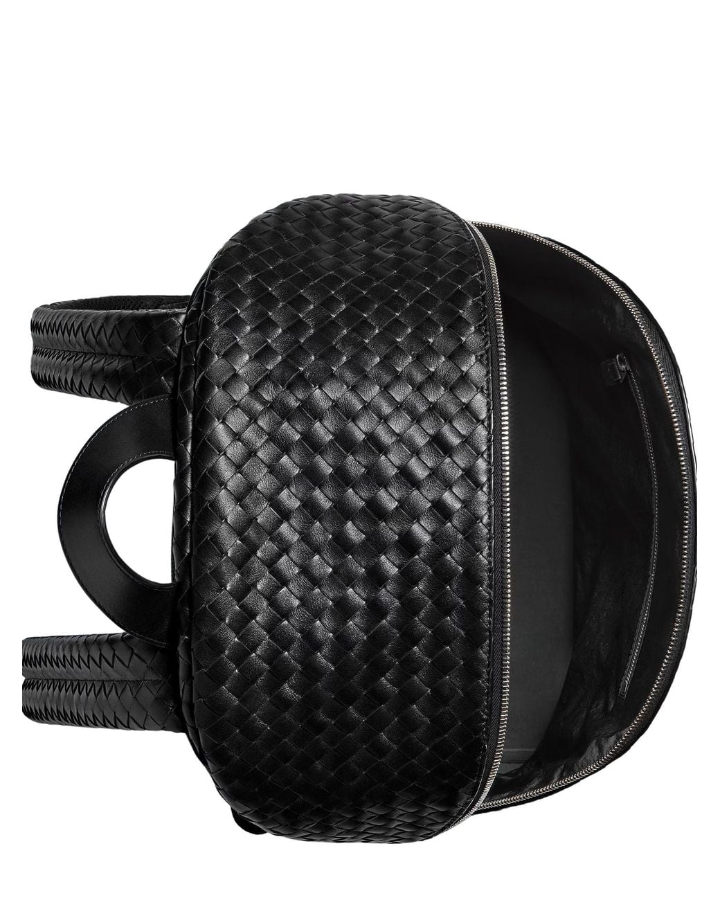 Bottega Veneta Black Woven Leather Backpack for men