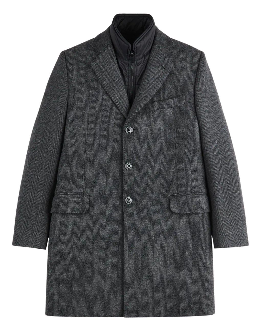Fay Gray Herringbone-Pattern Double Coat for men