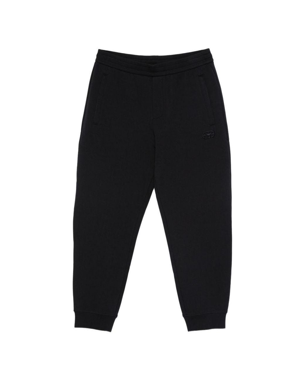 Emporio Armani Black Logo Cotton Sweatpants for men