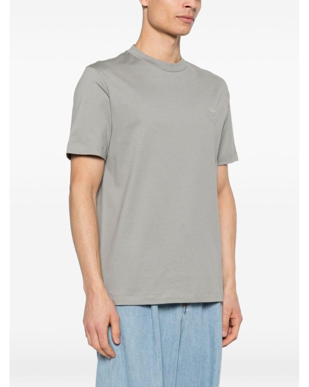Brioni Gray Cotton T-Shirt for men