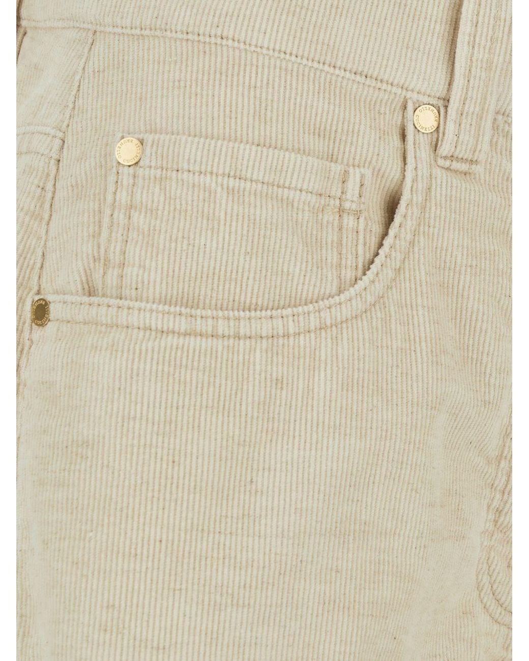 Brunello Cucinelli White Velvet Flared-Leg Trousers