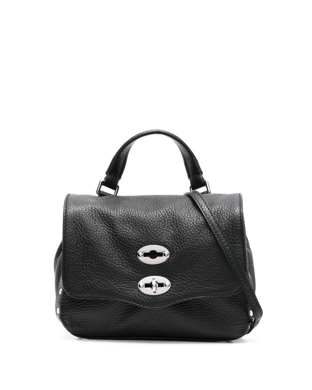 Zanellato Black Postina Daily Baby Leather Handbag
