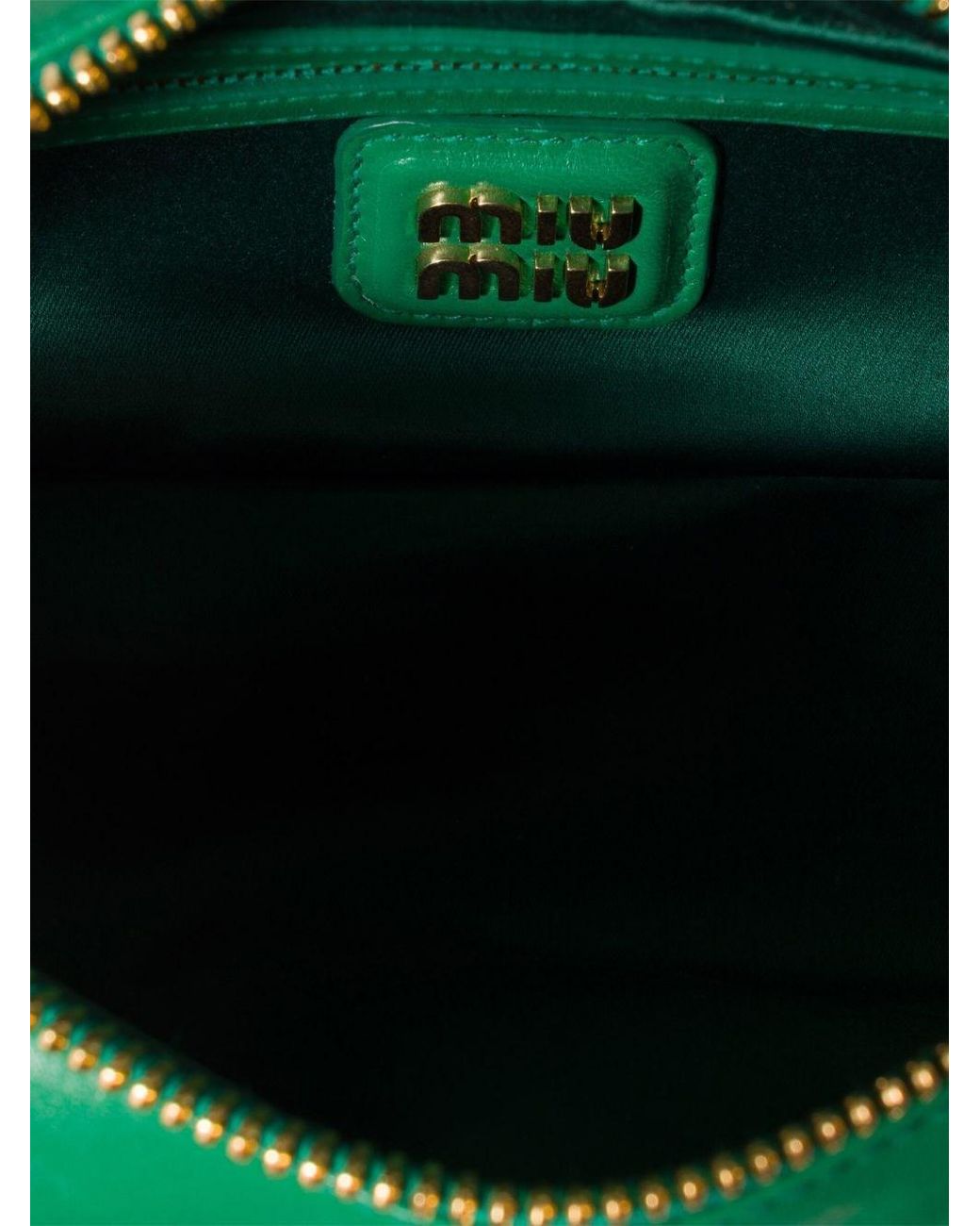 Miu Miu Green Matelassé Leather Tote Bag