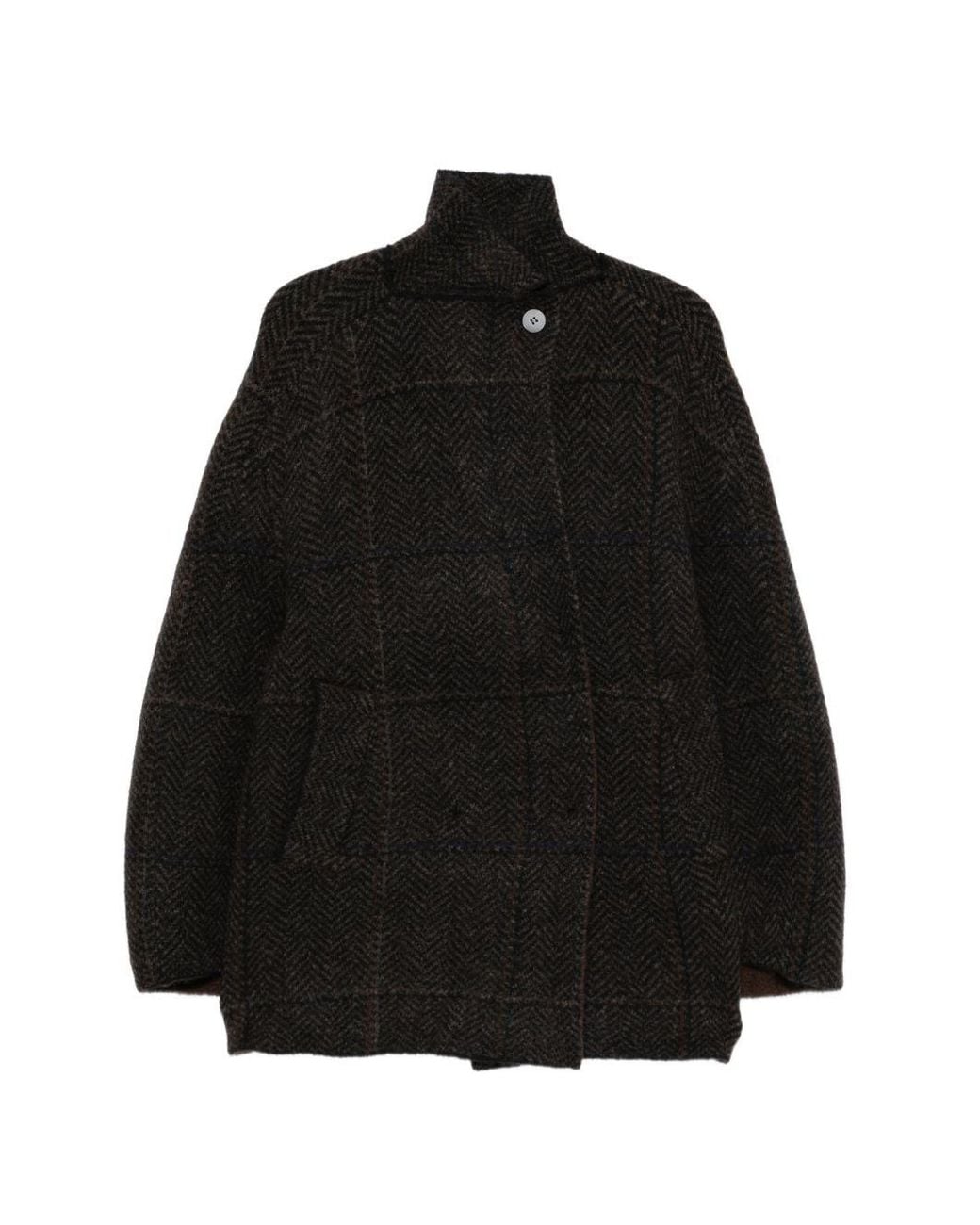 Boboutic Black Wool Double-Breasted Jacket