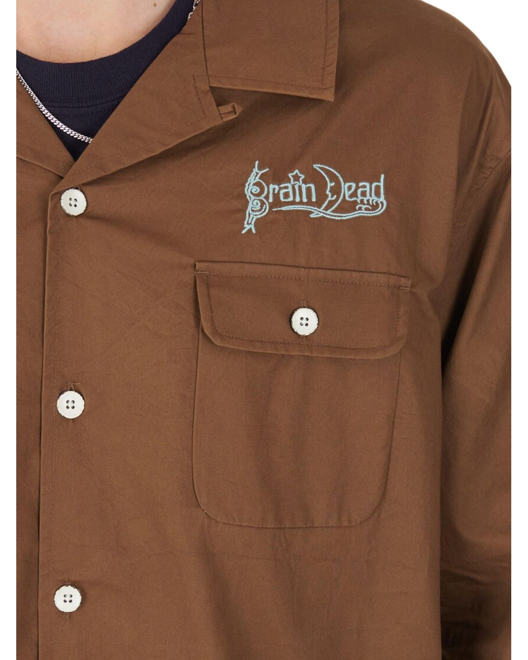 Brain Dead Brown Logo Shirt for men