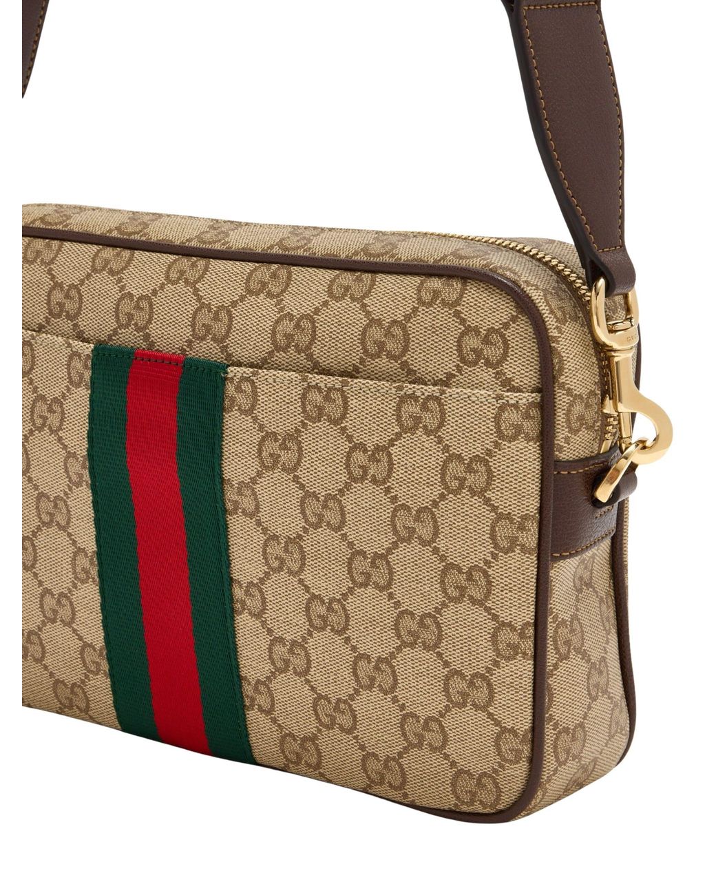 Piccola Borsa A Spalla Con Web di Gucci in Natural da Uomo