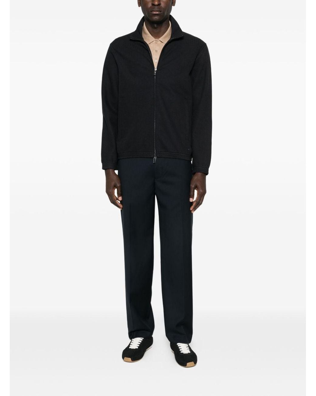 Emporio Armani Blue Wool Trousers for men
