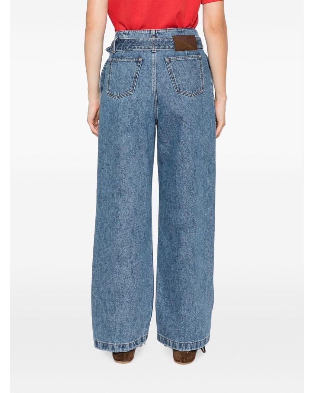 Loewe Blue Draped Denim Jeans